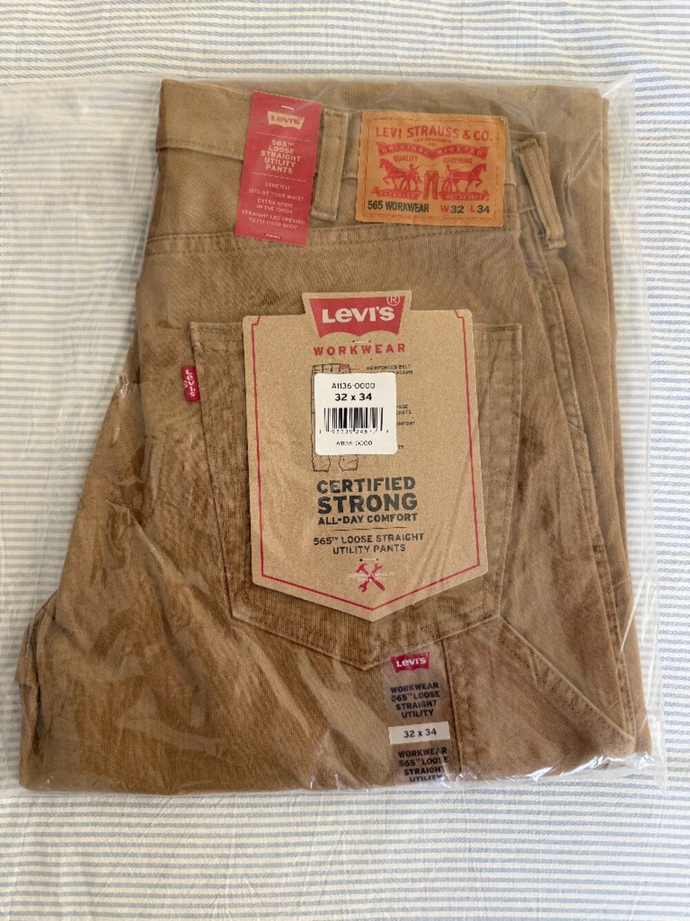 Levi's 565 Loose Straight Utility Pants - Ermine Canvas (32 x 34)
